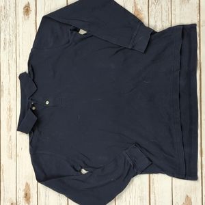 Land's End Navy Collared Long Sleeve Shirt L